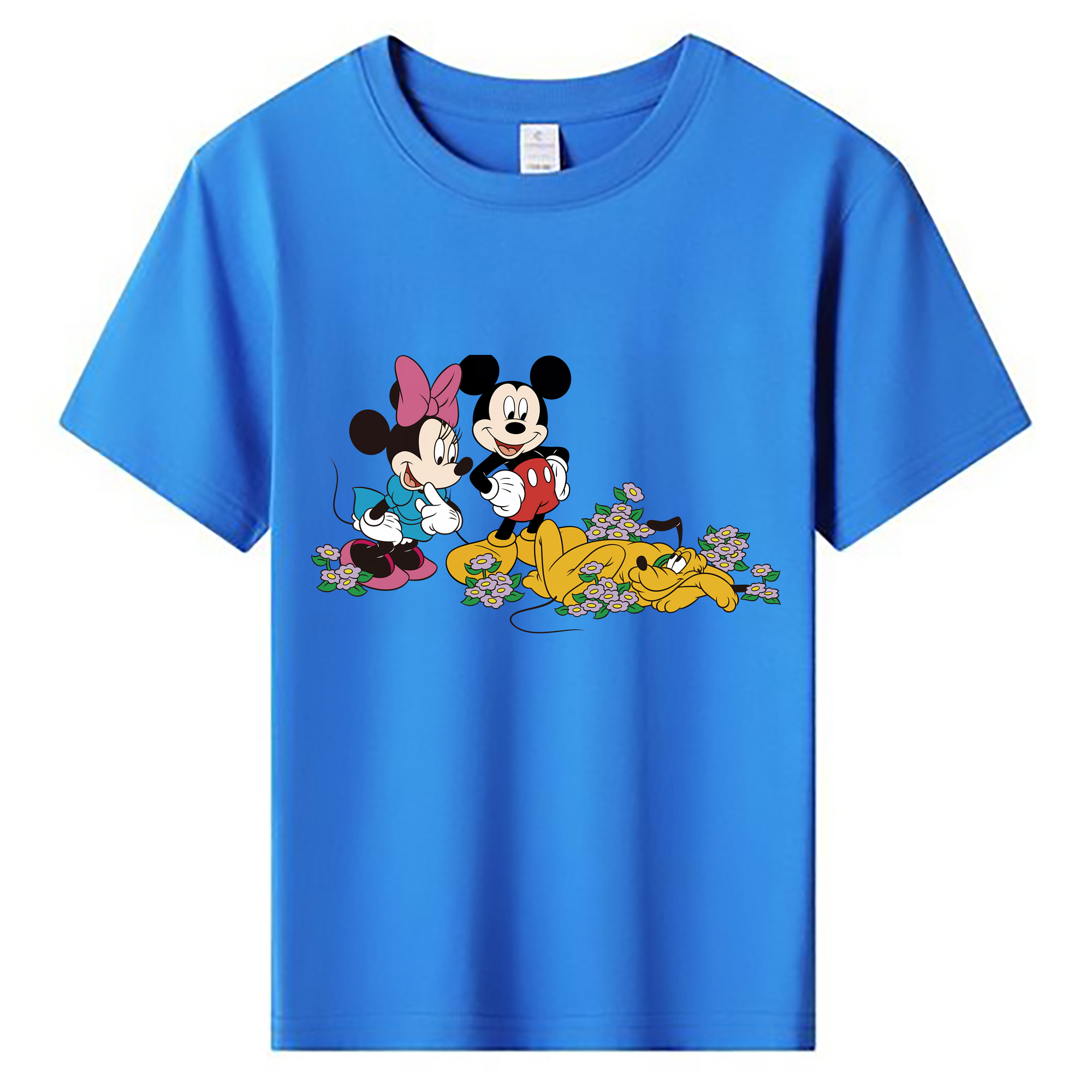 （画像用） ミッキーマウス Mickey Mouse 綿100％キッズTシャツ（フロントプリント）